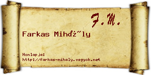 Farkas Mihály névjegykártya